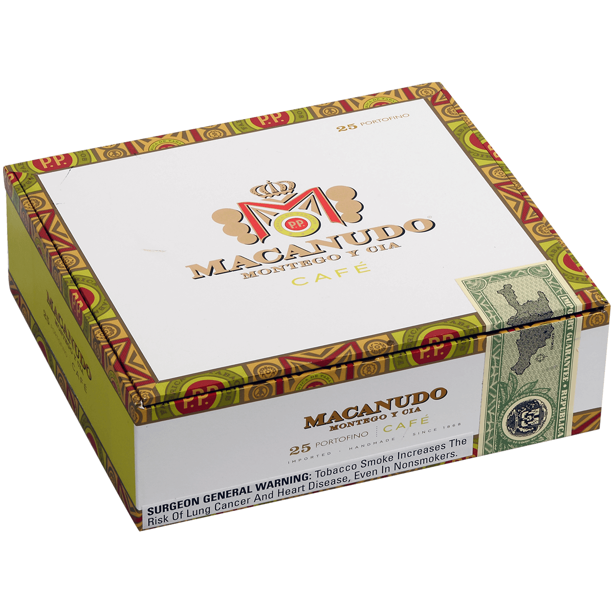 Macanudo Cafe Portofino Tubos 25 Ct. Box 7.00X34