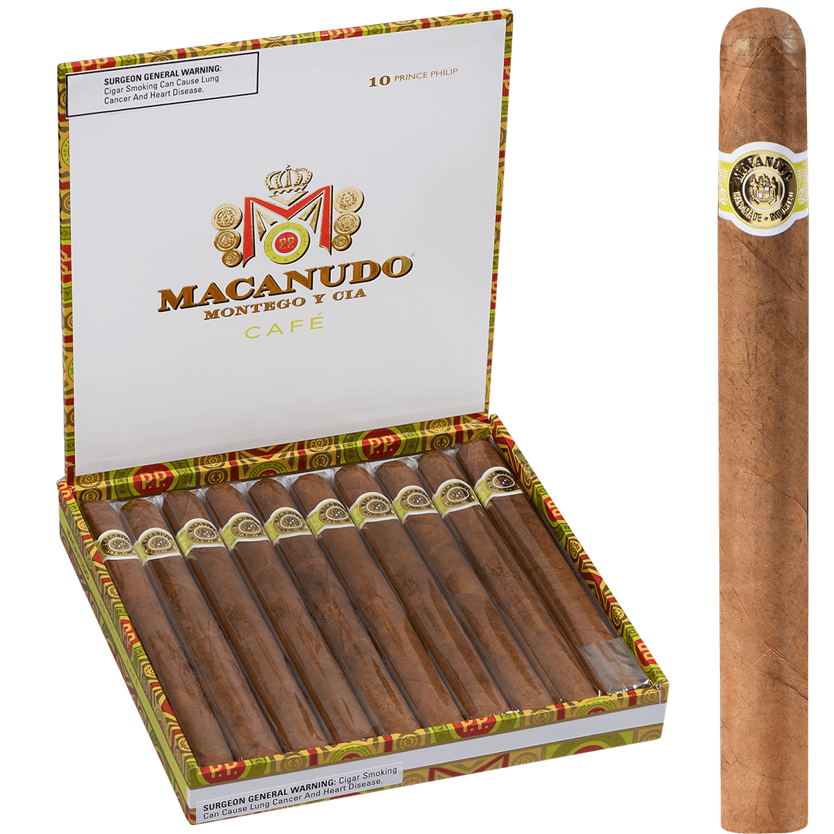 Macanudo Cafe Prince Philip 10 Ct. Box 7.50X49