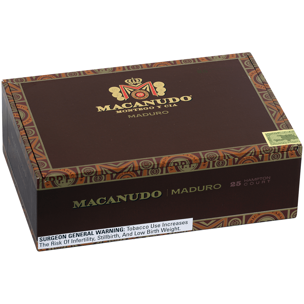 Macanudo Maduro Hampton Court Tubos 25 Ct. Box 5.50X42