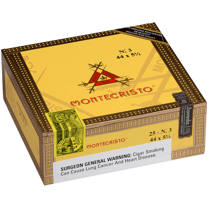 Montecristo No. 3 Natural 25 Ct. Box 5.50X44