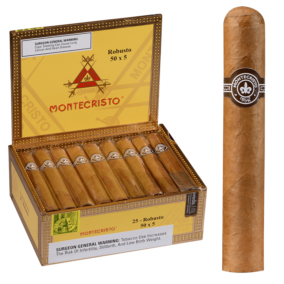 Montecristo Robusto Natural 25 Ct. Box 5.00X50