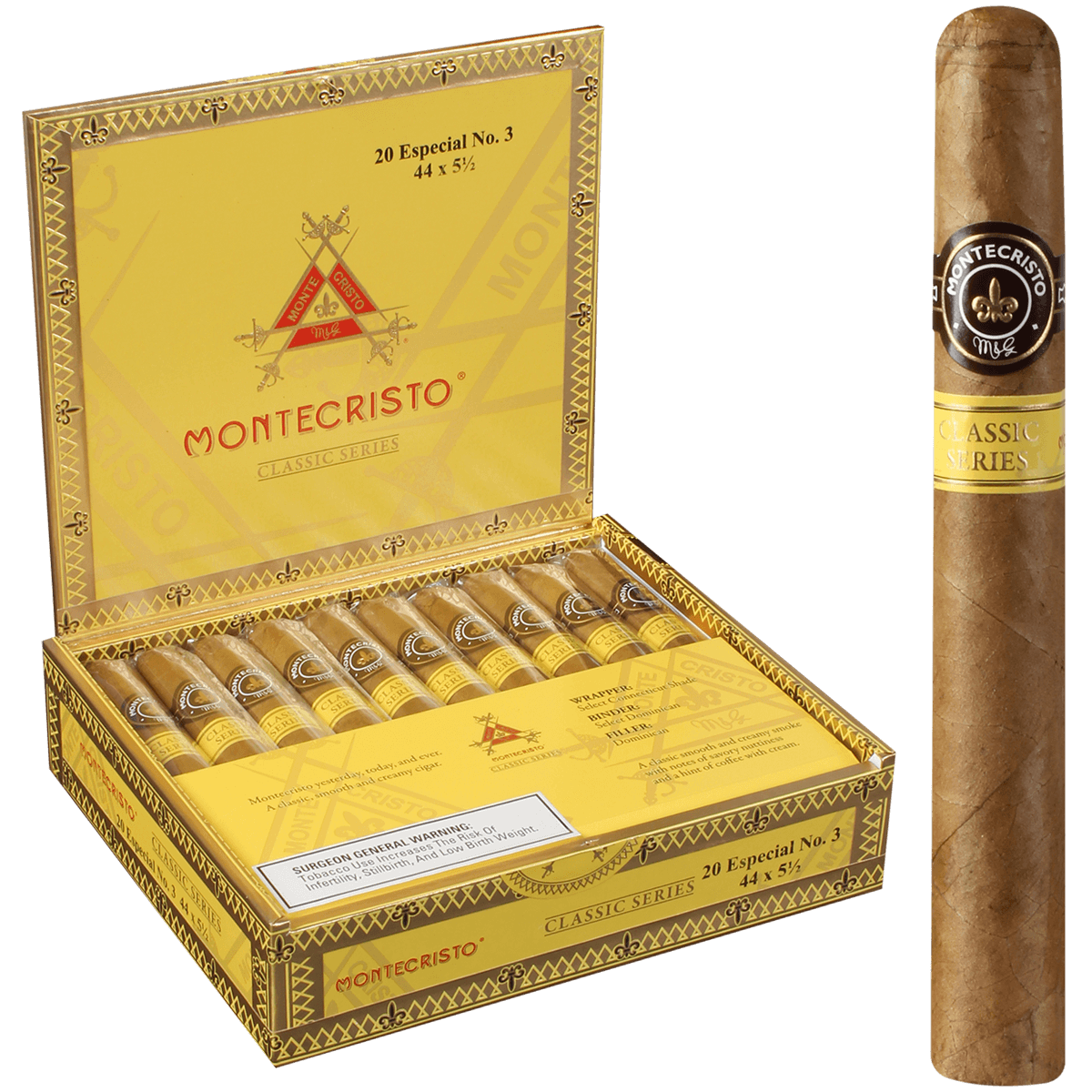 Montecristo Classic Collection Especial No. 3 20 Ct. Box 5.50X44