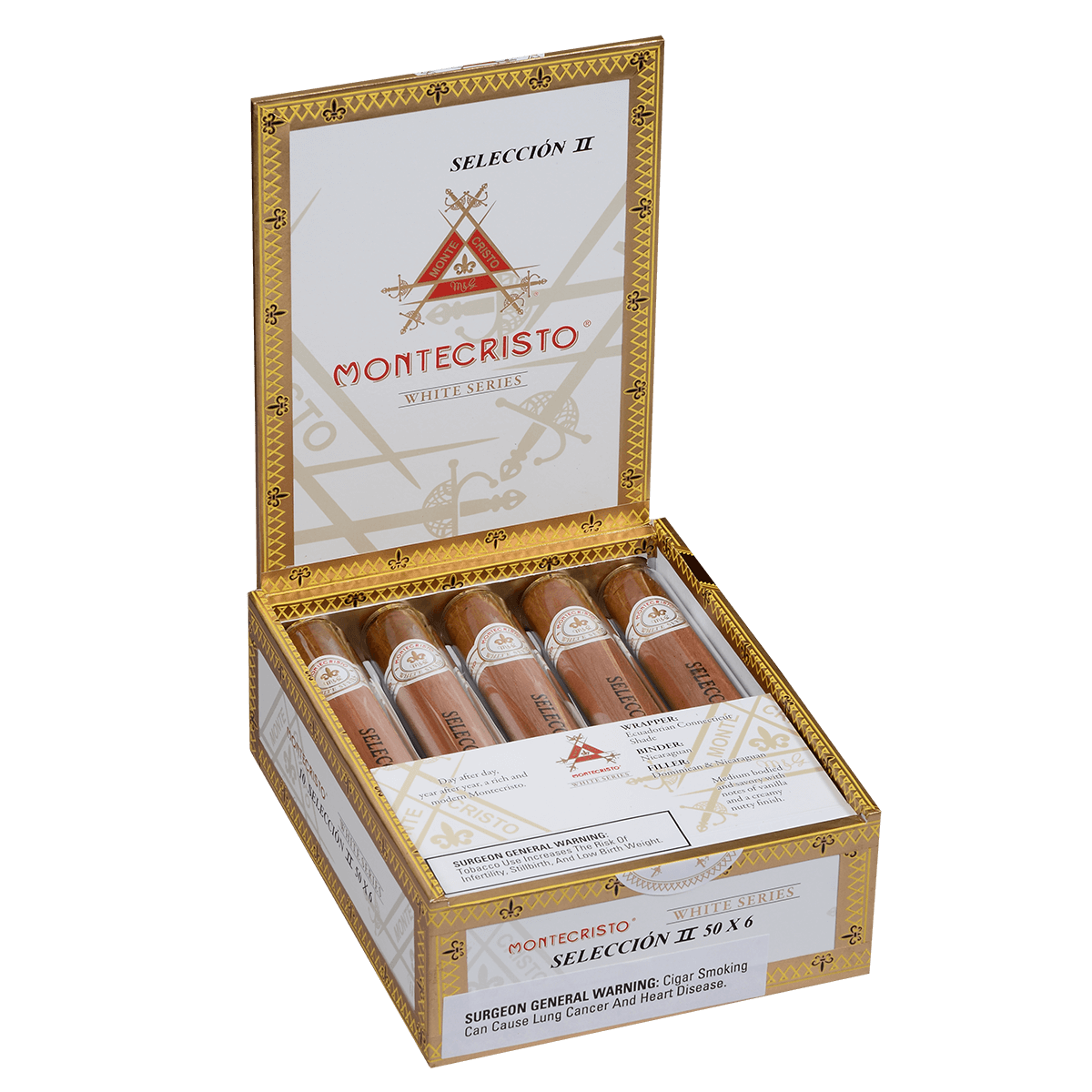 Montecristo Seleccion White Ii Tubes 10 Ct. Box 6.00X50