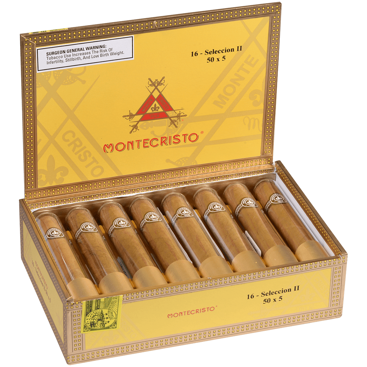 Montecristo Seleccion Ii Robusto Tubes 16 Ct. Box 5.00X50