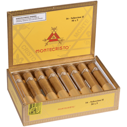 Montecristo Seleccion Ii Robusto Tubes 16 Ct. Box 5.00X50