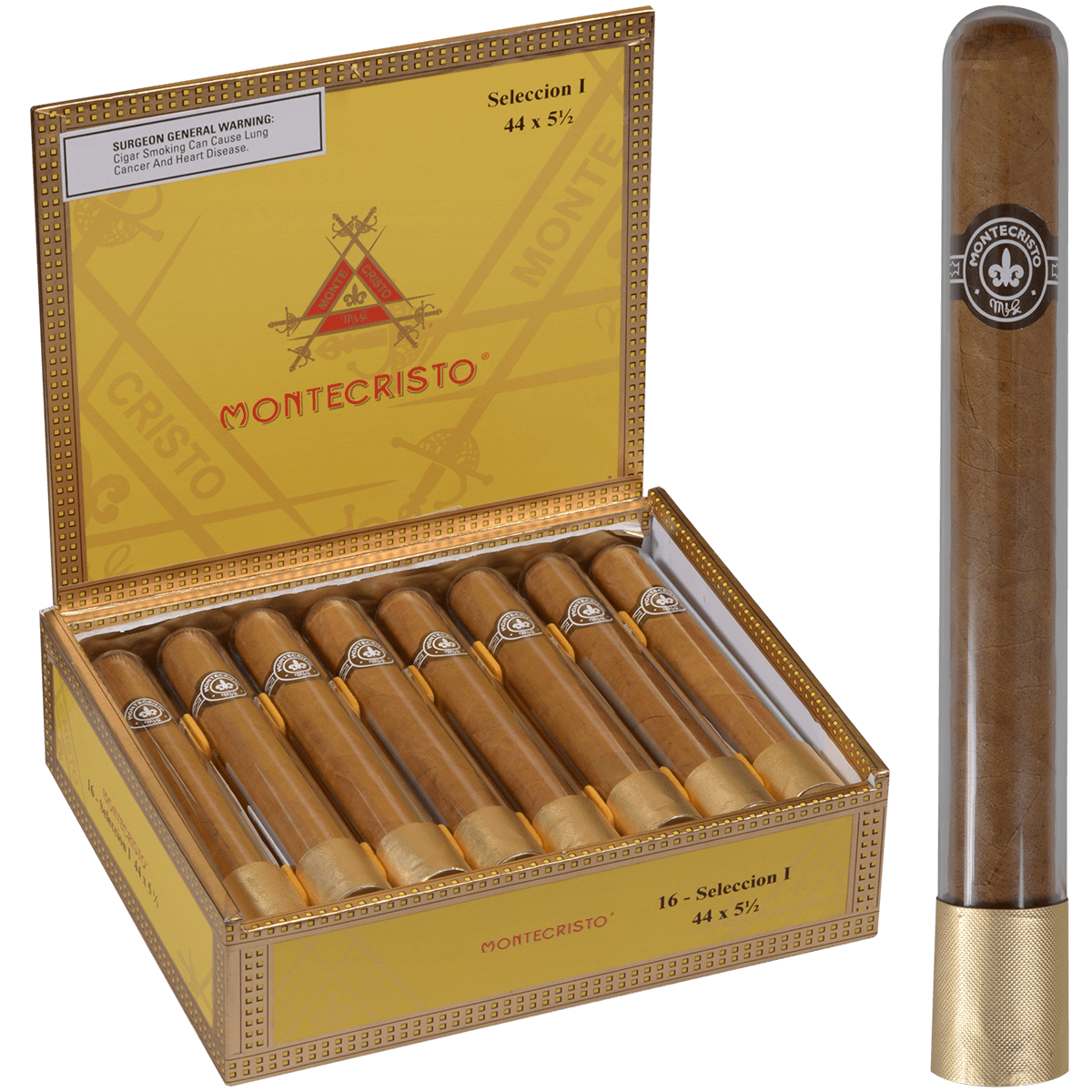 Montecristo Seleccion I Corona Tubes 16 Ct. Box 5.50X44.6