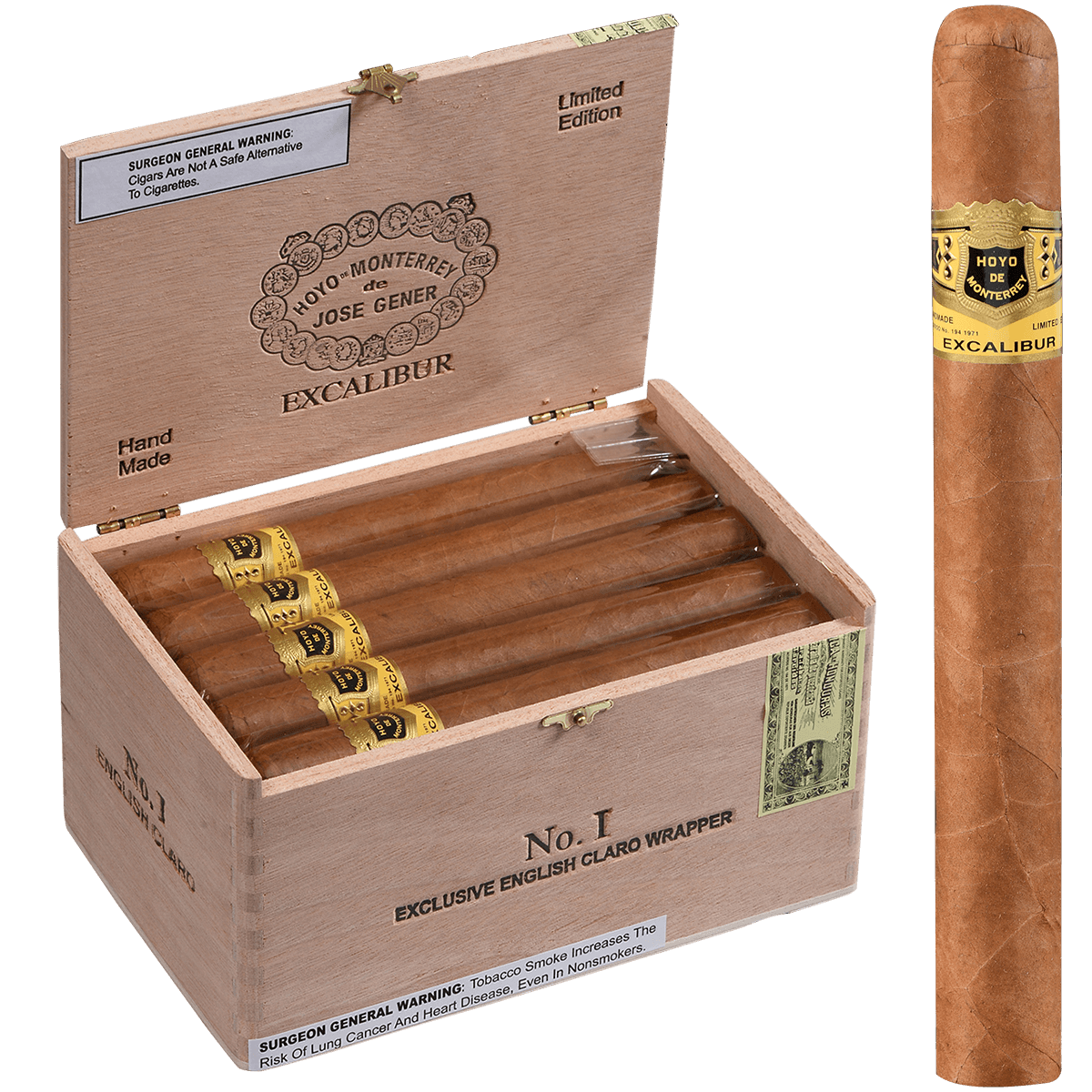 Hoyo Excalibur English Claro No. I 20 Ct. Box 7.25X54