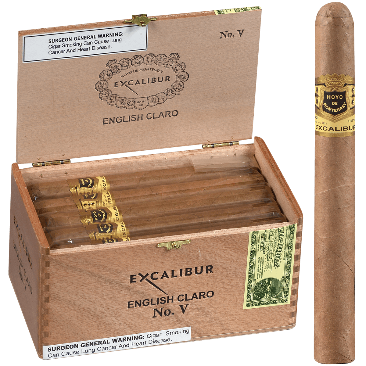 Hoyo Excalibur English Claro No. V 20 Ct. Box 6.25X45