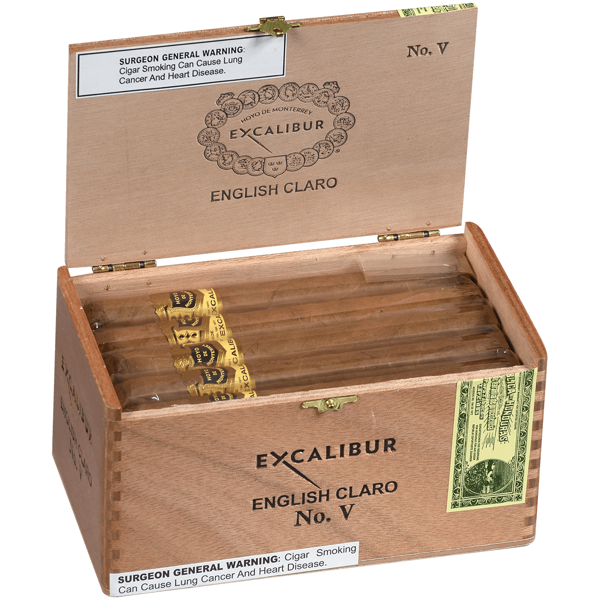 Hoyo Excalibur English Claro No. V 20 Ct. Box 6.25X45