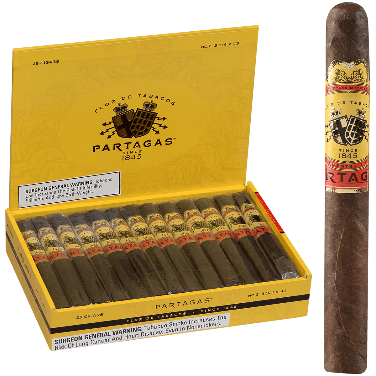 Partagas Number 2 25 Ct. Box 5.75X43