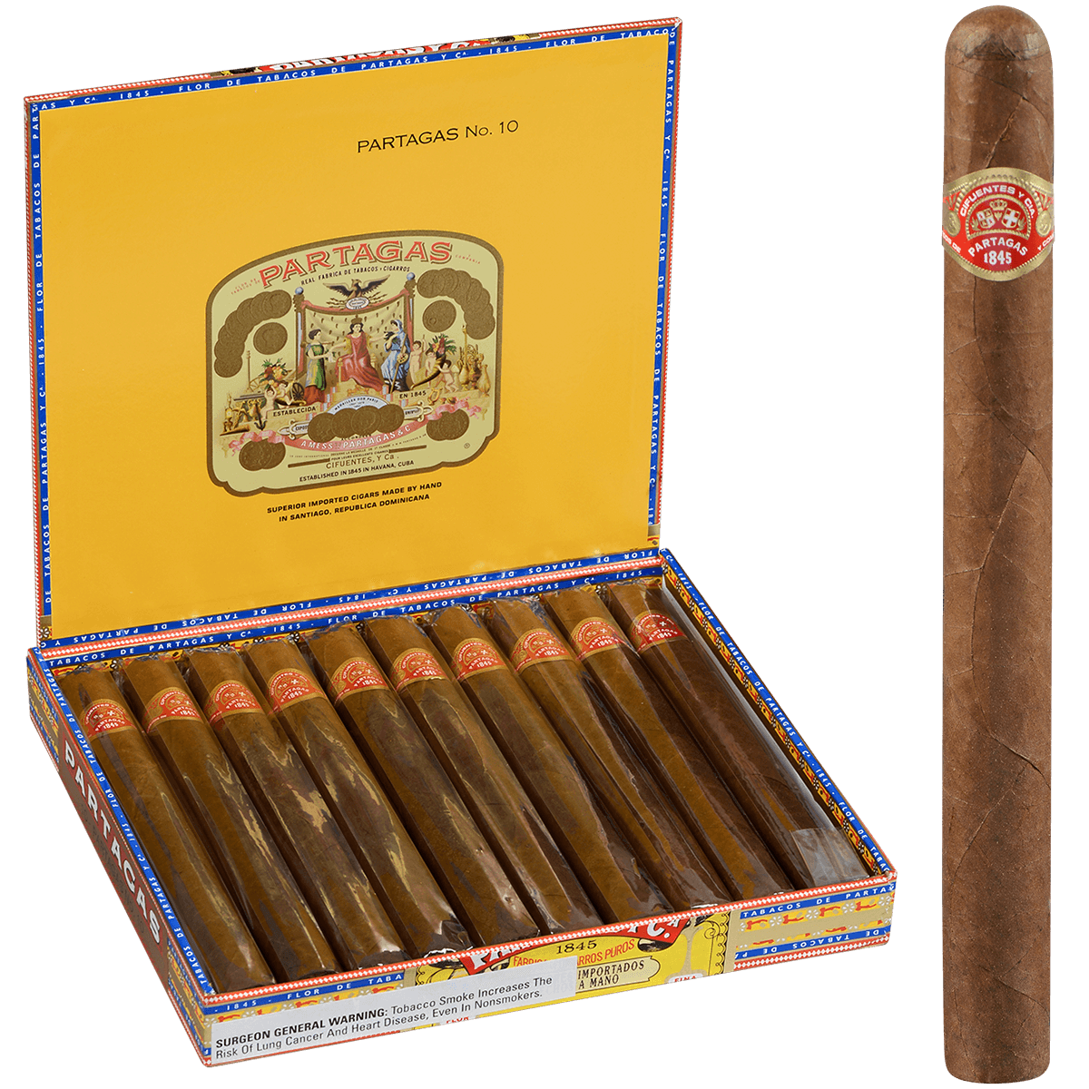 Partagas Number 10 10 Ct. Box 7.50X49