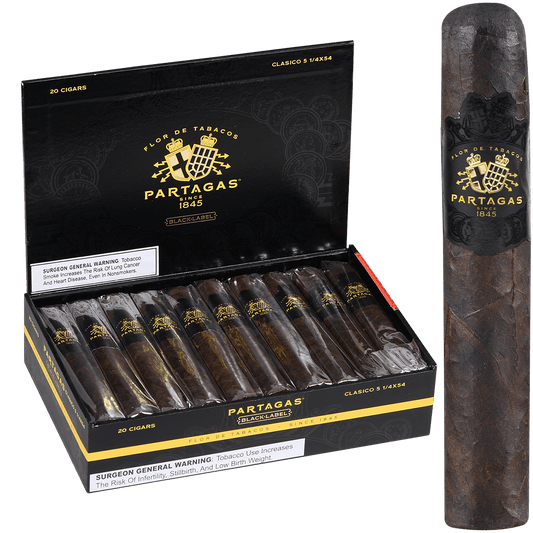 Partagas Black Label Clasico 20 Ct. Box 5.25X54