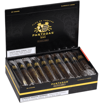 Partagas Black Label Clasico 20 Ct. Box 5.25X54