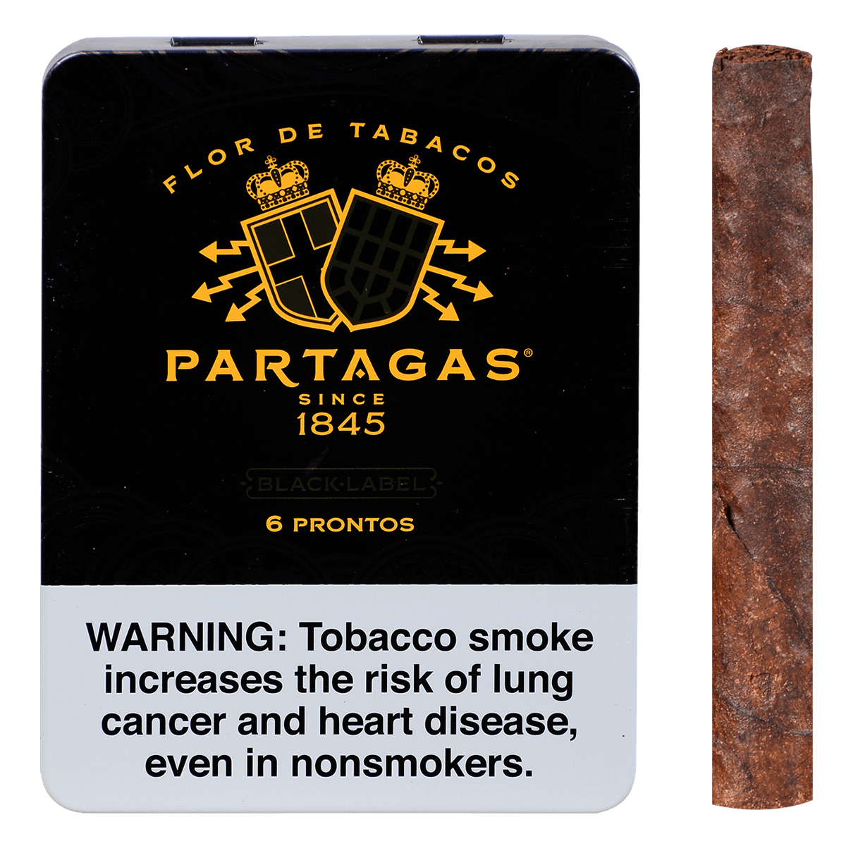 Partagas Black Label Prontos 5/6 Pack Tins 4.19X36