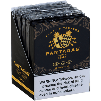 Partagas Black Label Prontos 5/6 Pack Tins 4.19X36