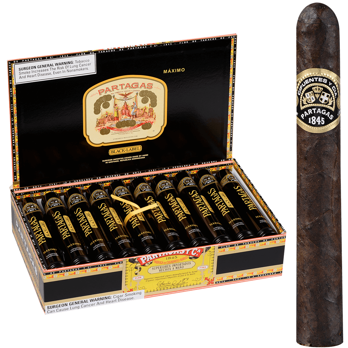 Partagas Black Label Maximo Alum. Tube 20 Ct. Box 6.00X50