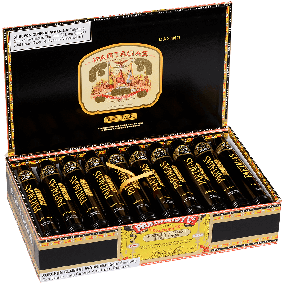 Partagas Black Label Maximo Alum. Tube 20 Ct. Box 6.00X50