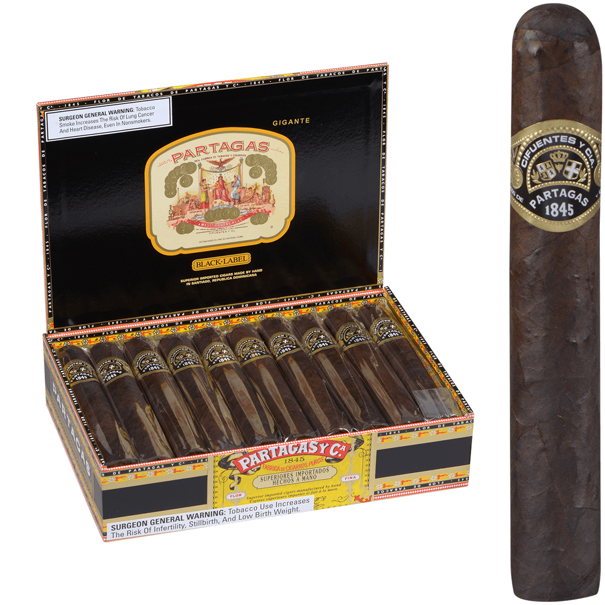 Partagas Black Label Gigante 20 Ct. Box 6.00X60