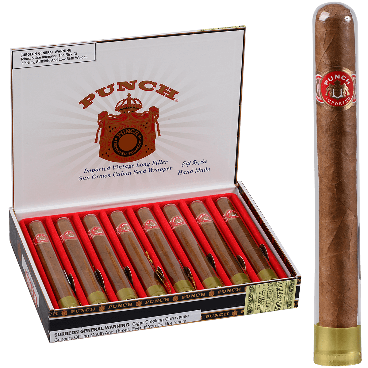 Punch Cafe Royales Natural Glass Tube 8 Ct. Box 5.62X44