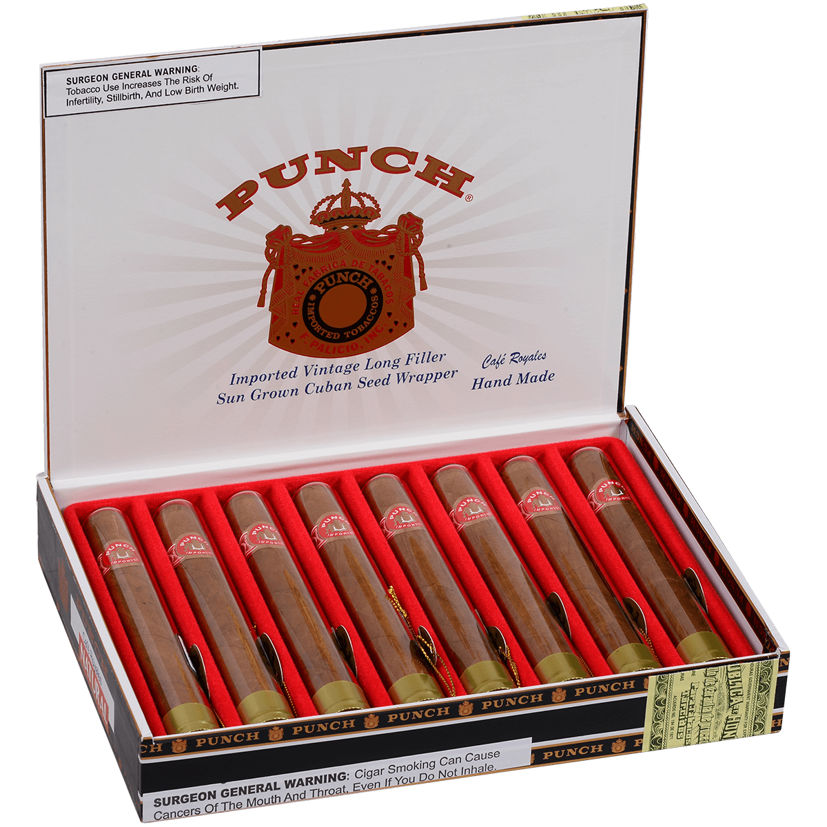 Punch Cafe Royales Natural Glass Tube 8 Ct. Box 5.62X44