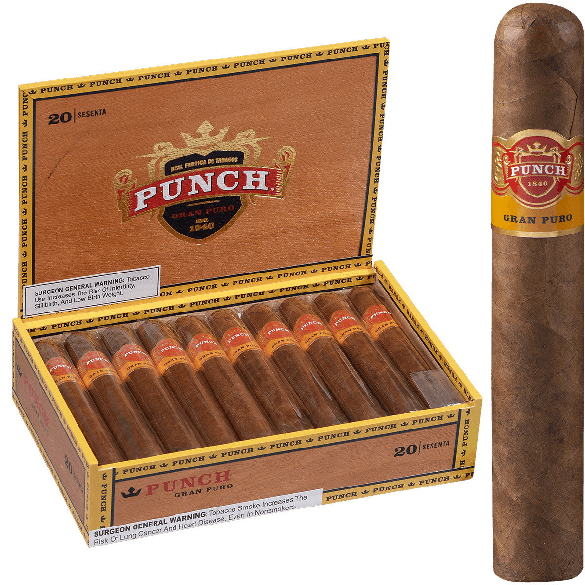 Punch Gran Puro Sesenta 20 Ct. Box 6.25X60