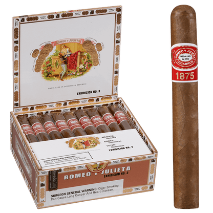 Romeo Y Julieta 1875 Exhibicion #3 Ems 25 Ct. Box 6.00X50