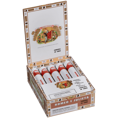 Romeo Y Julieta 1875 Churchill Tubos Ems 10 Ct. Box 7.00X50