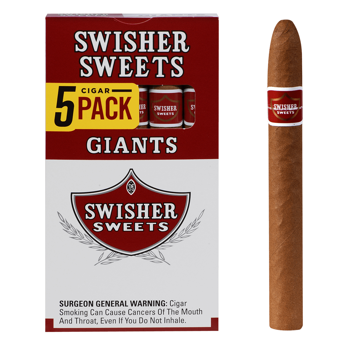 Swisher Sweets Giants Cigar 10/5 Packs 6.13X44