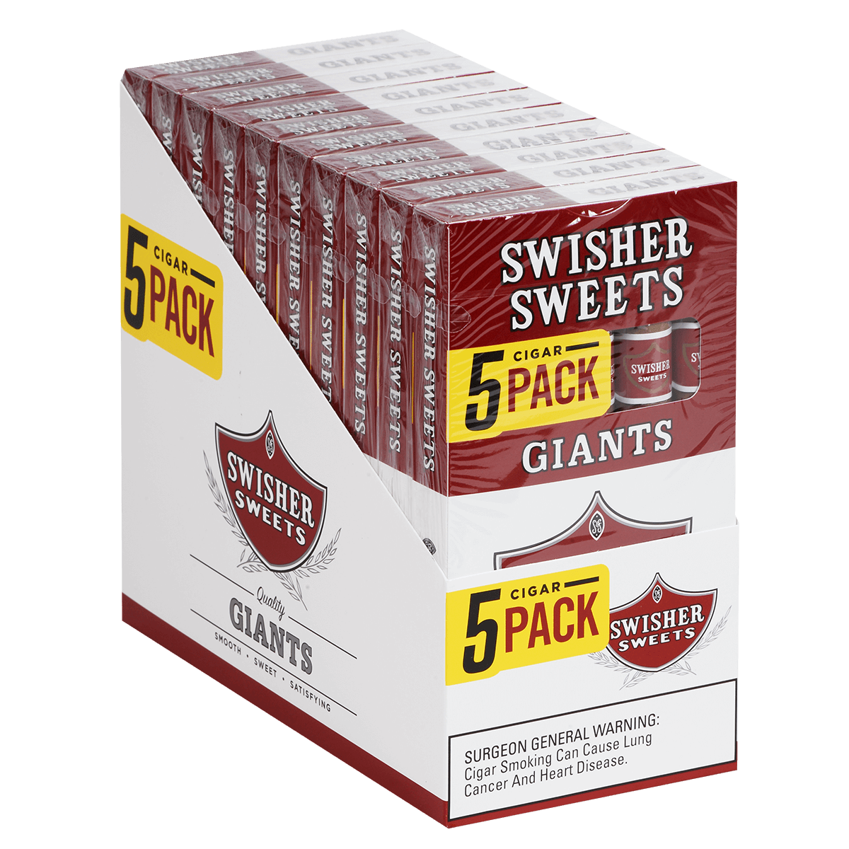Swisher Sweets Giants Cigar 10/5 Packs 6.13X44