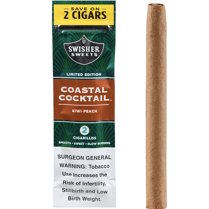 Swisher Sweets Cigarillos Coastal Cocktail Kiwi Peach Sv 2 60 Ct. 30 2 Packs 4.00X30