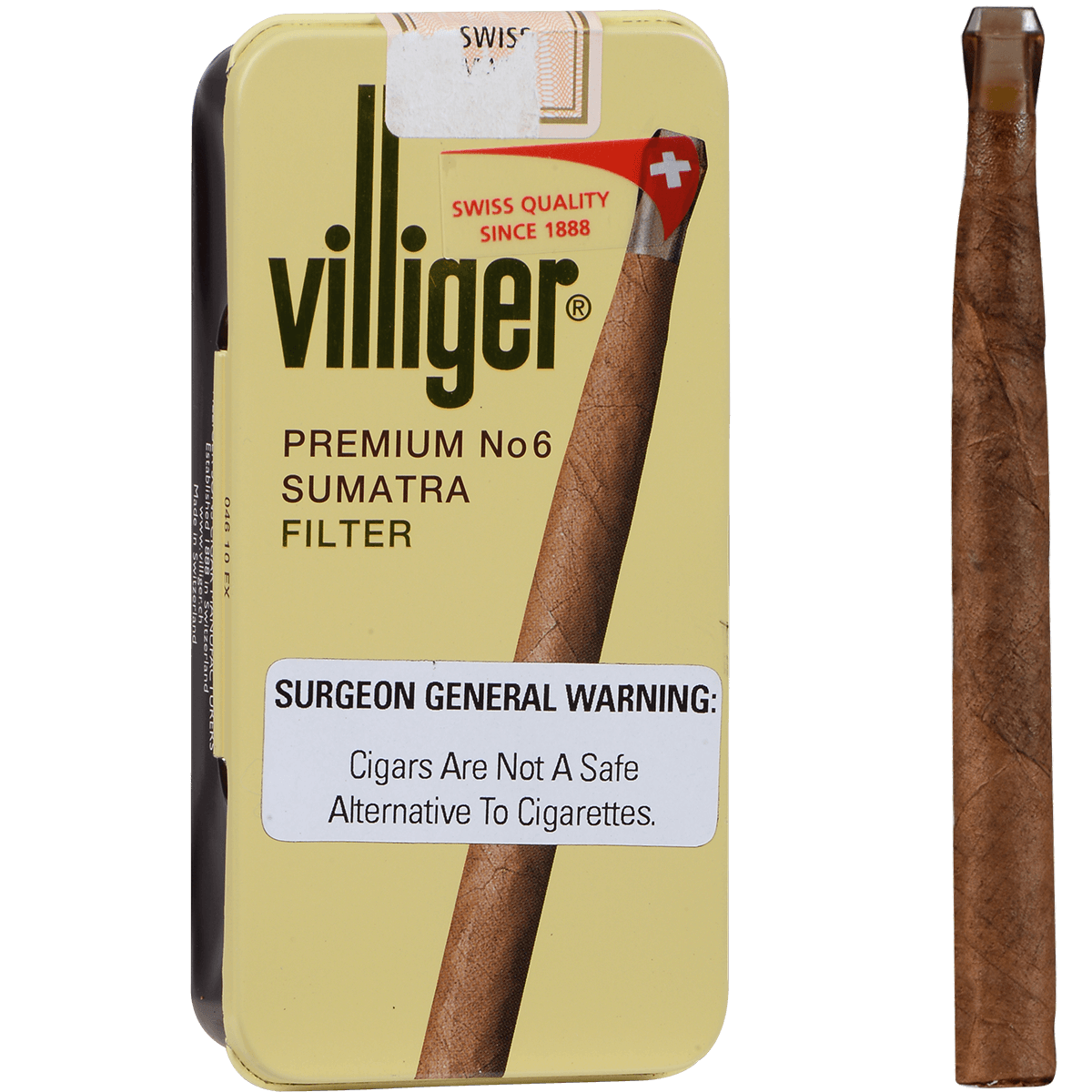 Villiger Premium No. 6 Sumatra Filter Tip 5/10 Tins 3.75X24