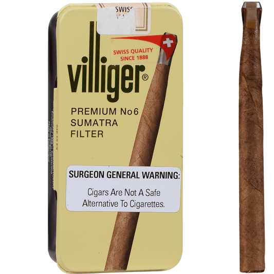 Villiger Premium No. 6 Sumatra Filter Tip 5/10 Tins 3.75X24