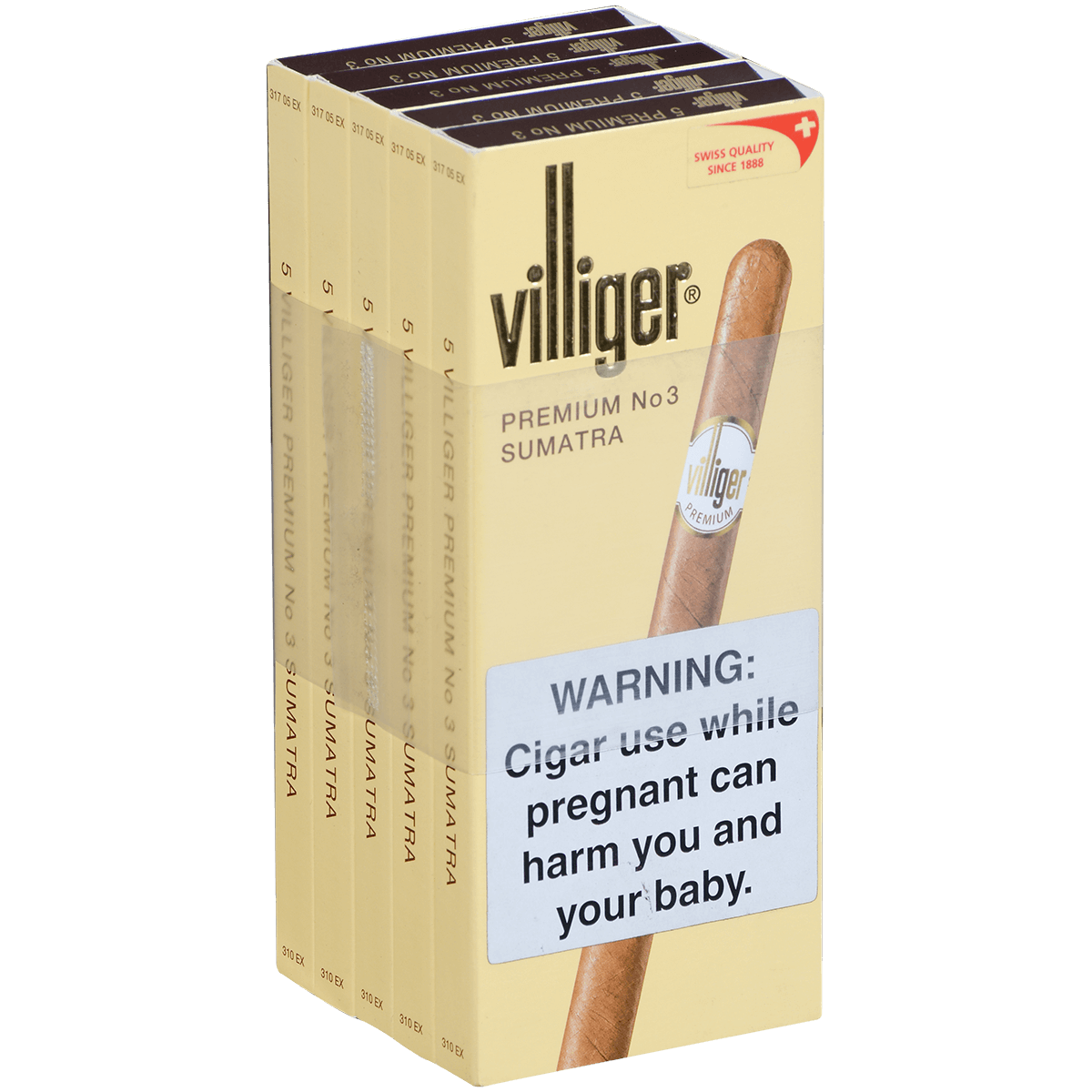 Villiger Premium No. 3 Sumatra 5/5 Packs 6.25X33