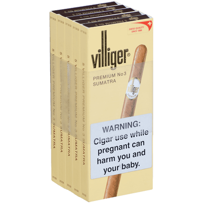 Villiger Premium No. 3 Sumatra 5/5 Packs 6.25X33