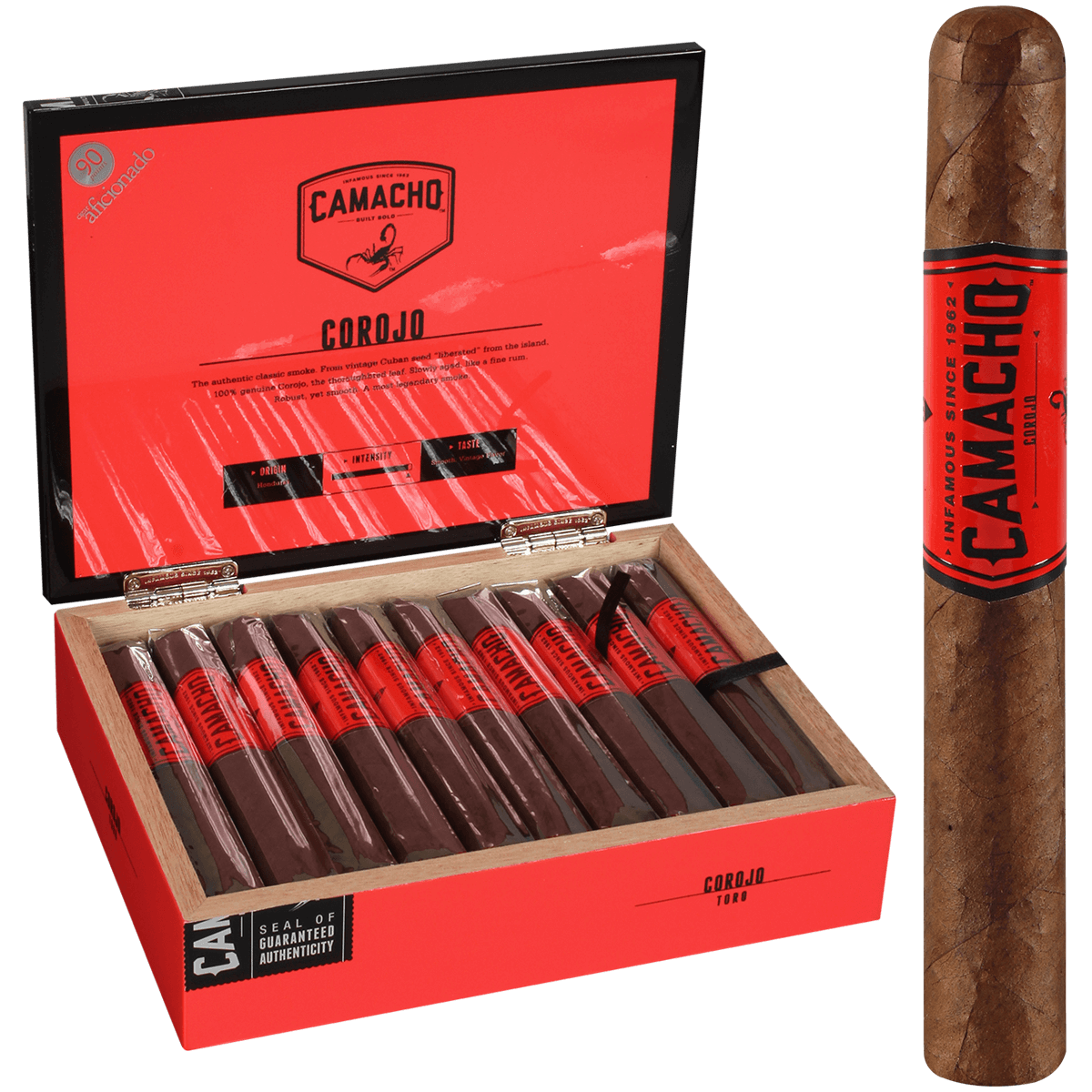 Camacho Corojo Natural Toro 20 Ct. Box 6.00X50