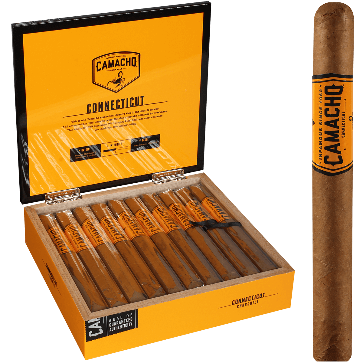 Camacho Connecticut Churchill 20 Ct. Box 7.00X48