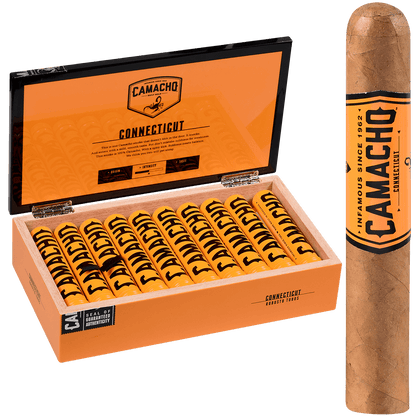 Camacho Connecticut Robusto Tubo 20 Ct. Box 5.00X50