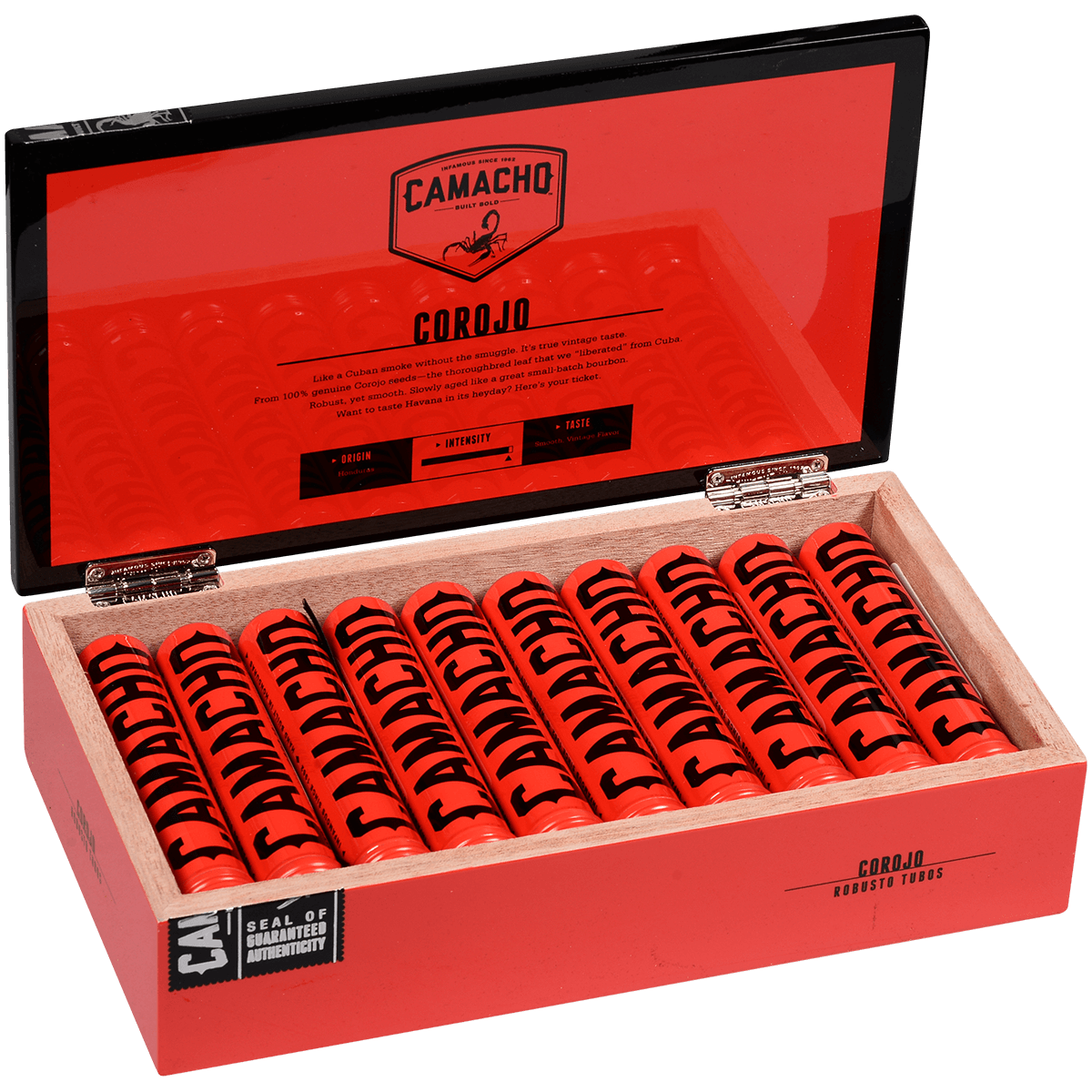 Camacho Corojo Robusto Tubo 20 Ct. Box 5.00X50
