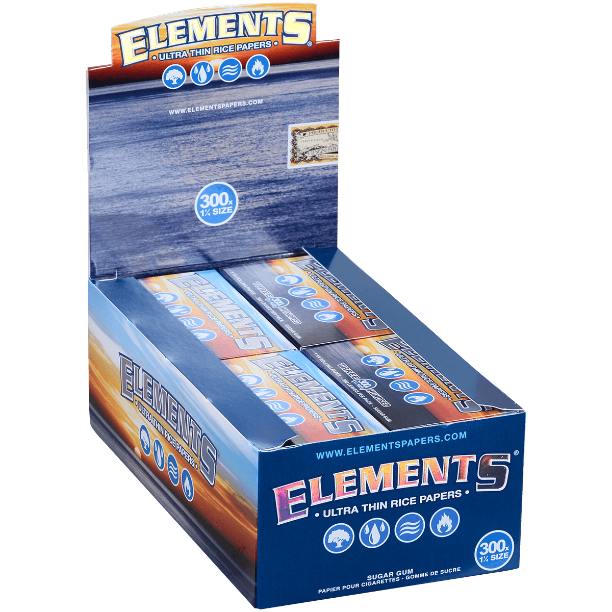 Papers Elements Ultra Thin Rice 1 ¼ 300 20 Ct. Box