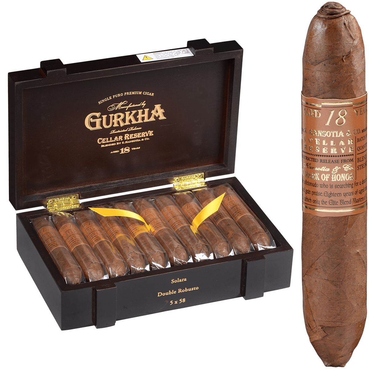 Gurkha Cellar Reserve Edicion Especial 18 Yr Solara-Dbl Robusto 20 Ct. Box 5.00X58