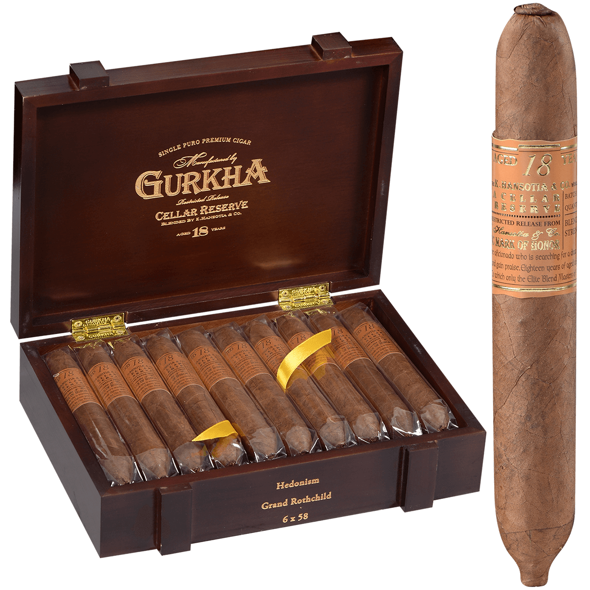 Gurkha Cellar Reserve Edicion Especial 18 Yr Hendonism 20 Ct. Box 6.00X58