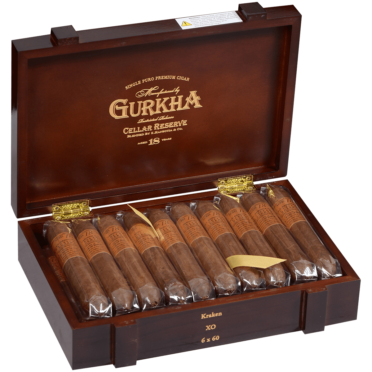 Gurkha Cellar Reserve Edicion Especial 18 Yr Kraken-Xo 20 Ct. Box 6.00X60
