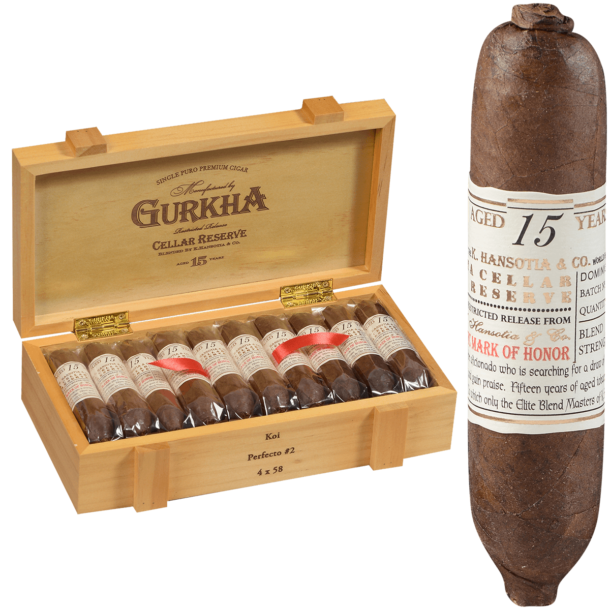 Gurkha Cellar Reserve 15 Yr Koi - Perfecto 20 Ct. Box 4.00X58