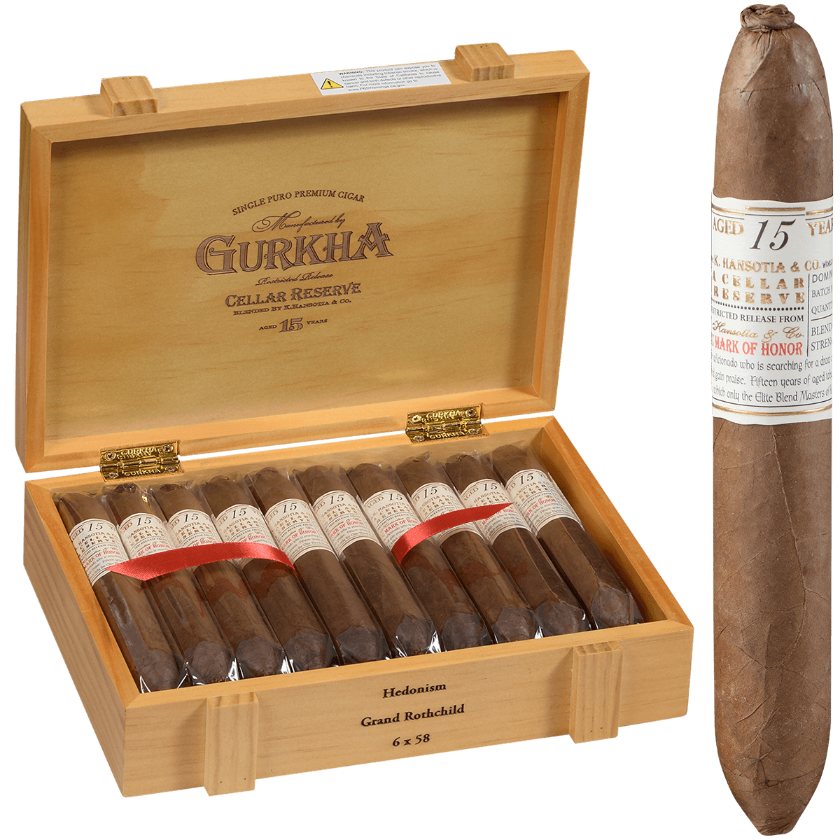 Gurkha Cellar Reserve 15 Yr Hedonism 20 Ct. Box 6.00X58