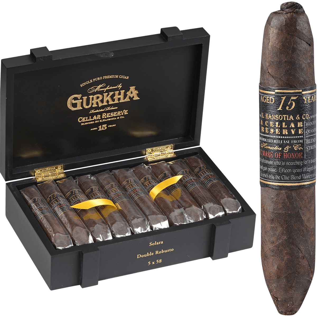 Gurkha Cellar Reserve Limitada 15 Yr Maduro Solara-Dbl Robusto 20 Ct. Box 5.00X58