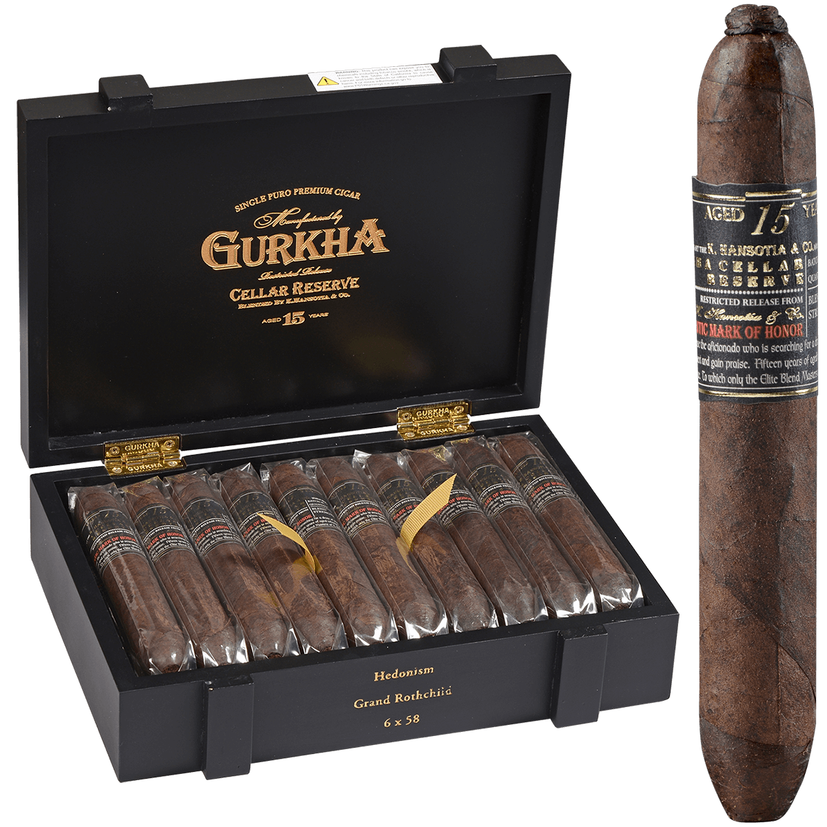Gurkha Cellar Reserve Limitada 15 Yr Maduro Hendonism 20 Ct. Box 6.00X58