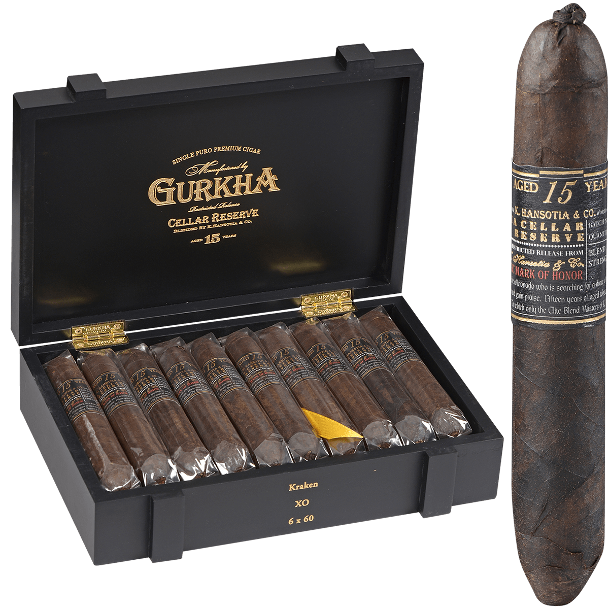 Gurkha Cellar Reserve Limitada 15 Yr Maduro Kraken Xo 20 Ct. Box 6.00X60