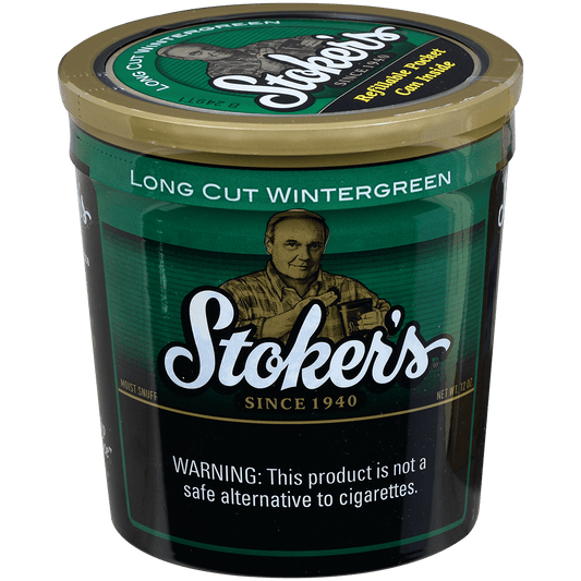 Moist Snuff Stoker'S Long Cut Wintergreen 12 Oz Tub