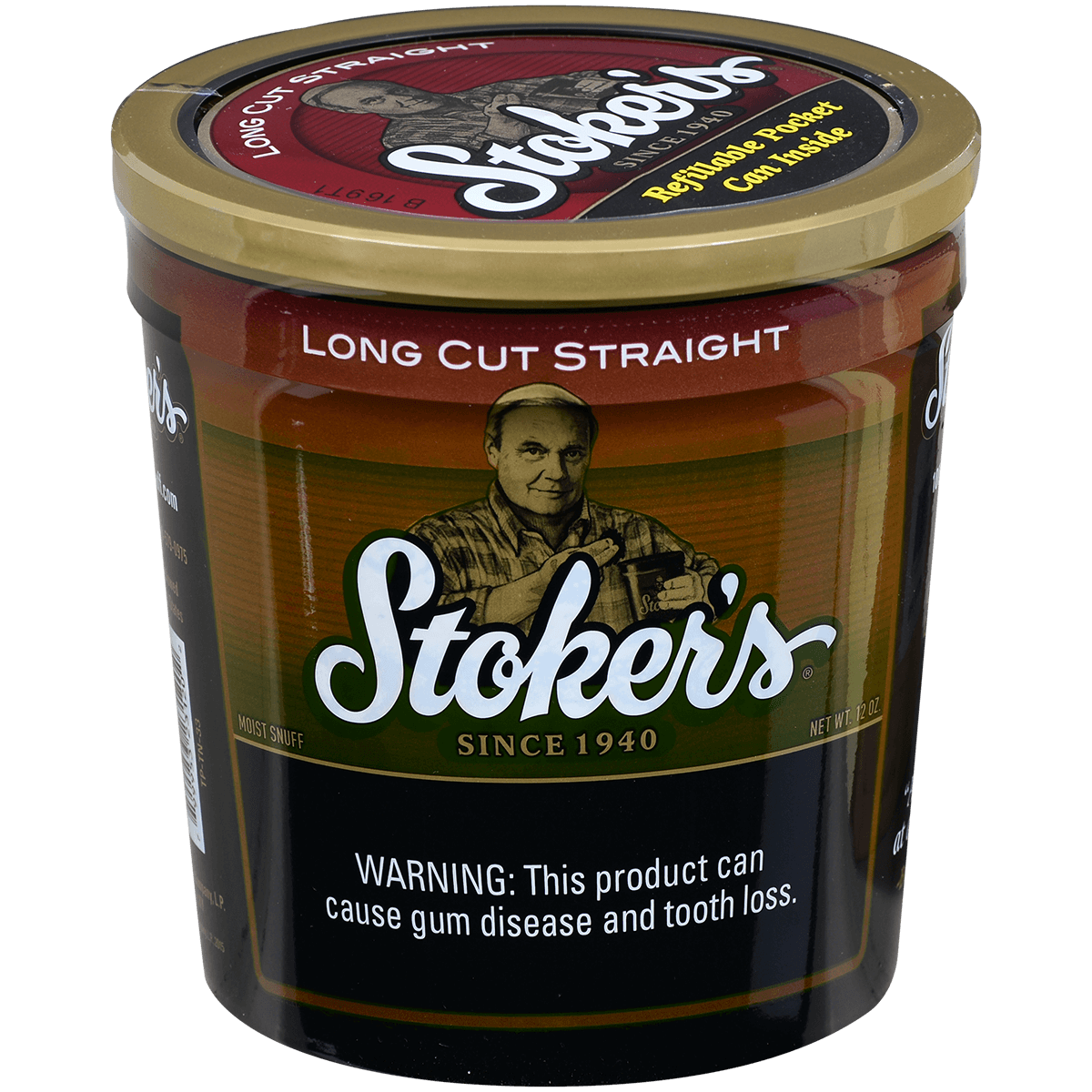 Moist Snuff Stoker'S Long Cut Straight 12 Oz Tub