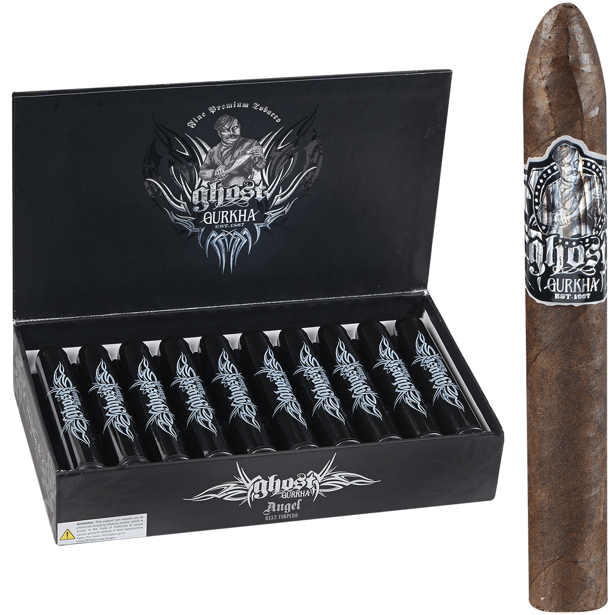 Gurkha Ghost Angel-Tubos 20 Ct. Box 6.00X52